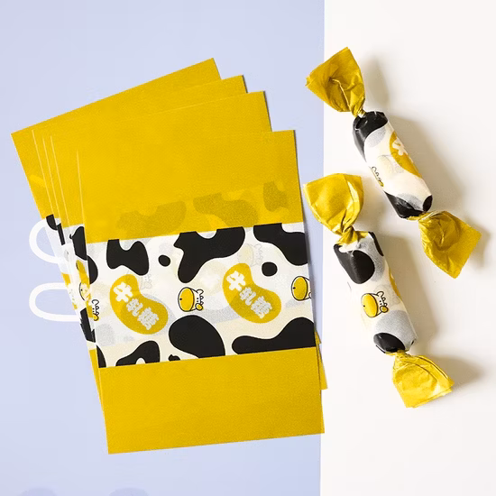 Adorável papel de embrulho impresso de nougat doce de chocolate doce à prova de gordura