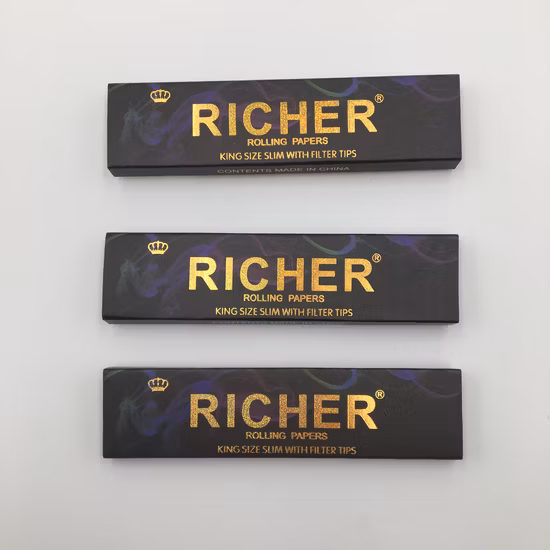 Logotipo de impressão UV de sua própria marca Tamanho único com pontas de filtro Papel de enrolar personalizado